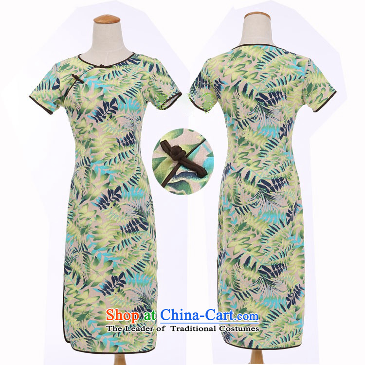 In Wisconsin, 2015 Jie spring and summer new women's China wind cotton linen leaves take round-neck collar and knee in manual long skirt qipao CNU581 figure M picture, prices, brand platters! The elections are supplied in the national character of distribution, so action, buy now enjoy more preferential! As soon as possible.