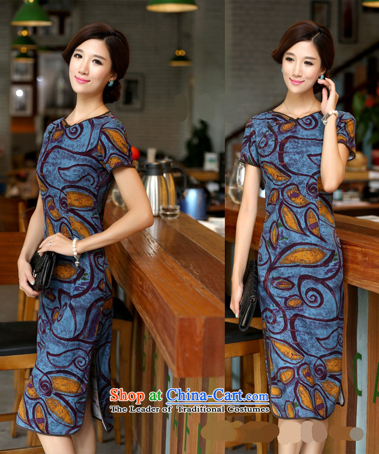 In Wisconsin, 2015 Jie spring and summer new women's national round-neck collar in long hand tie improved stylish Sau San linen dresses qipao CCI139 figure L picture, prices, brand platters! The elections are supplied in the national character of distribution, so action, buy now enjoy more preferential! As soon as possible.