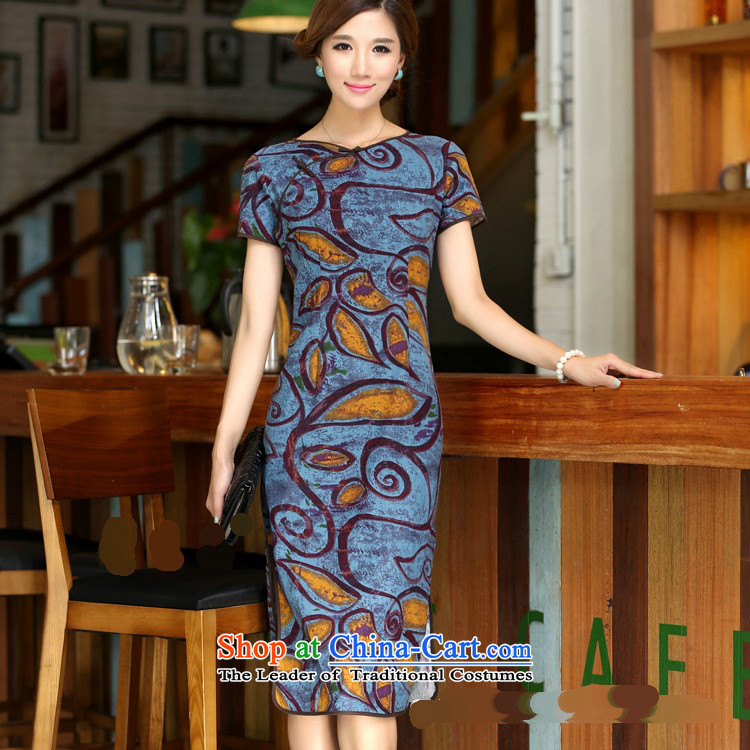 In Wisconsin, 2015 Jie spring and summer new women's national round-neck collar in long hand tie improved stylish Sau San linen dresses qipao CCI139 figure L picture, prices, brand platters! The elections are supplied in the national character of distribution, so action, buy now enjoy more preferential! As soon as possible.