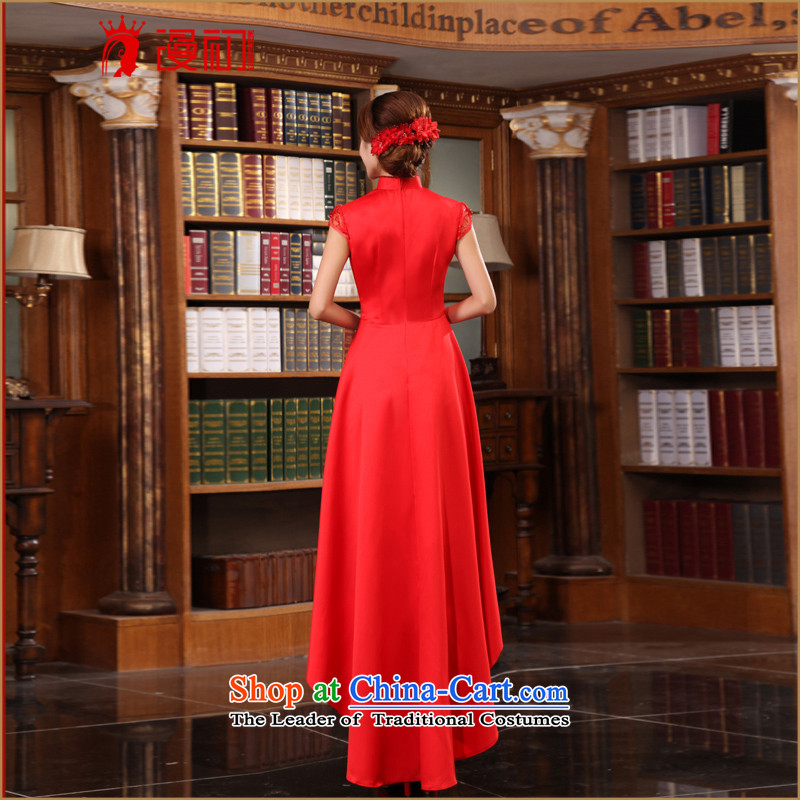 In the early 2015 new man improved stylish wedding dresses bridal dresses front stub long after stylish long red , L, diffuse early qipao shopping on the Internet has been pressed.