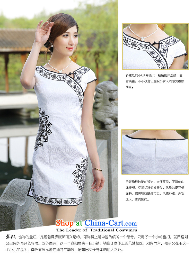 [Sau Kwun Tong] Sunflower 2015 Summer improved cotton robes Sleek and Sexy ethnic cheongsam dress G13516 White XXL picture, prices, brand platters! The elections are supplied in the national character of distribution, so action, buy now enjoy more preferential! As soon as possible.