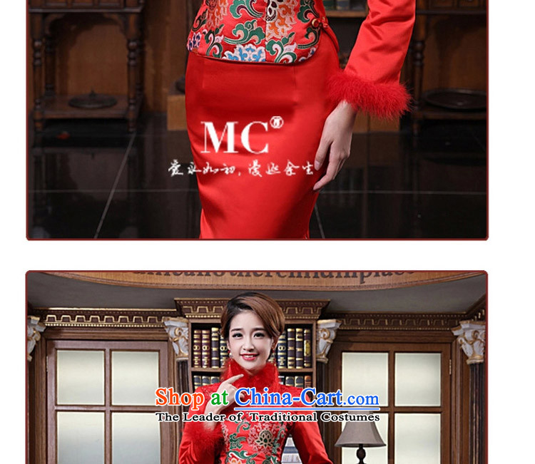 In the early 2015 new man bride qipao bows Stylish retro-long red qipao bridesmaid service marriage made pictures, red price, brand platters! The elections are supplied in the national character of distribution, so action, buy now enjoy more preferential! As soon as possible.