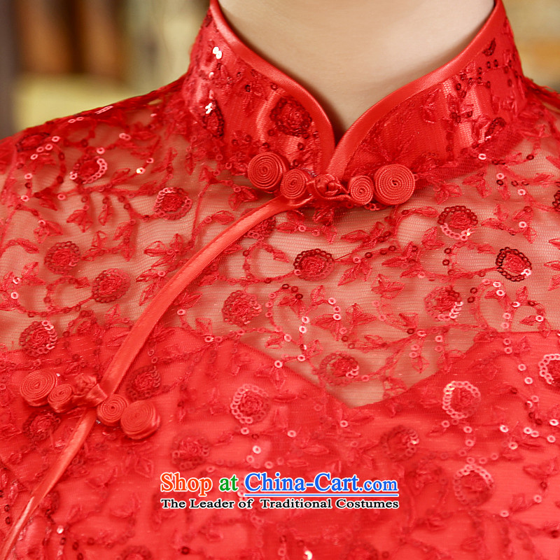 In the early 2015 new definition of Qipao improved qipao Chinese qipao short of marriages qipao gown retro red , L, Early Man , , , shopping on the Internet
