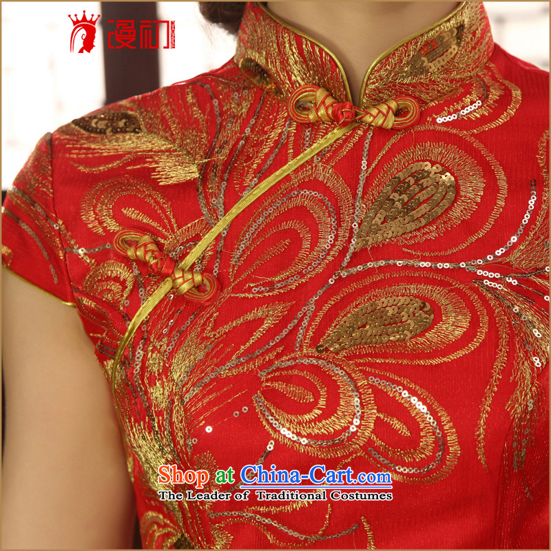 In the early 2015 new definition of Qipao Chinese red short of improved qipao marriages bows to skirt red S, spilling qipao early shopping on the Internet has been pressed.