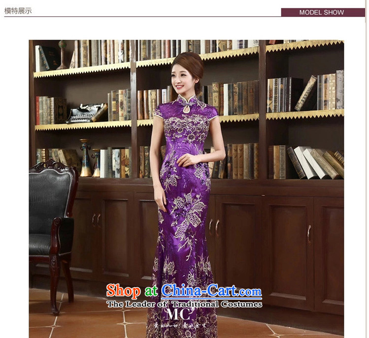In the early 2015 new man lace qipao stylish improved marriages bows services qipao long qipao purple M picture, prices, brand platters! The elections are supplied in the national character of distribution, so action, buy now enjoy more preferential! As soon as possible.