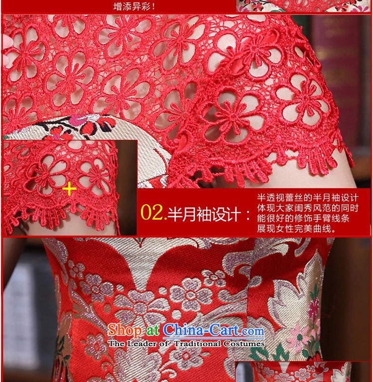 In the early 2015 new man red bride wedding dress improved Stylish retro long qipao bows to spring red XL Photo, prices, brand platters! The elections are supplied in the national character of distribution, so action, buy now enjoy more preferential! As soon as possible.