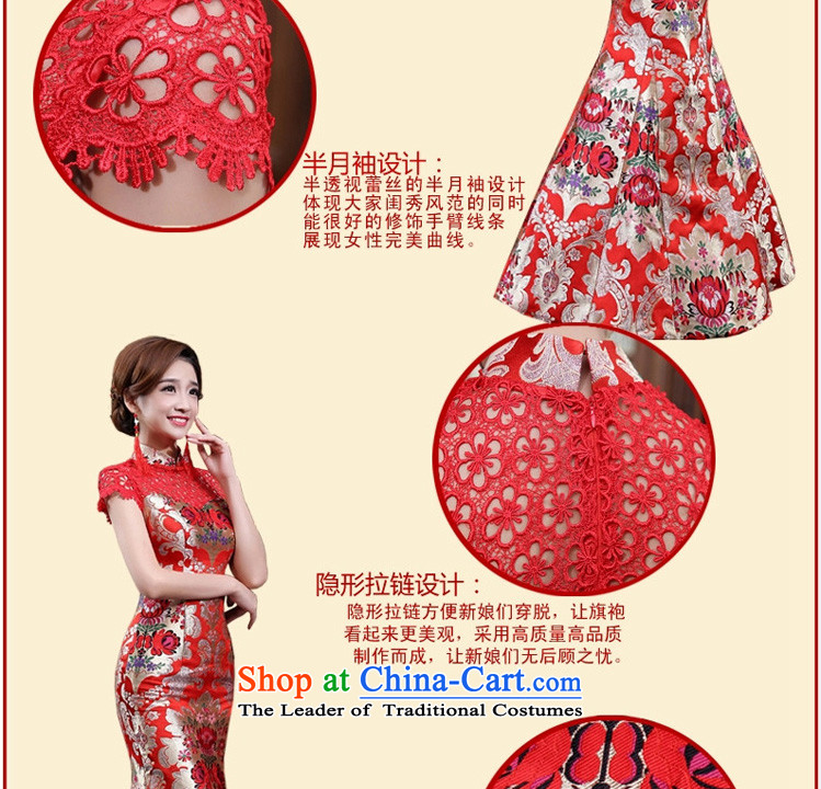 In the early 2015 new man red bride wedding dress improved Stylish retro long qipao bows to spring red XL Photo, prices, brand platters! The elections are supplied in the national character of distribution, so action, buy now enjoy more preferential! As soon as possible.