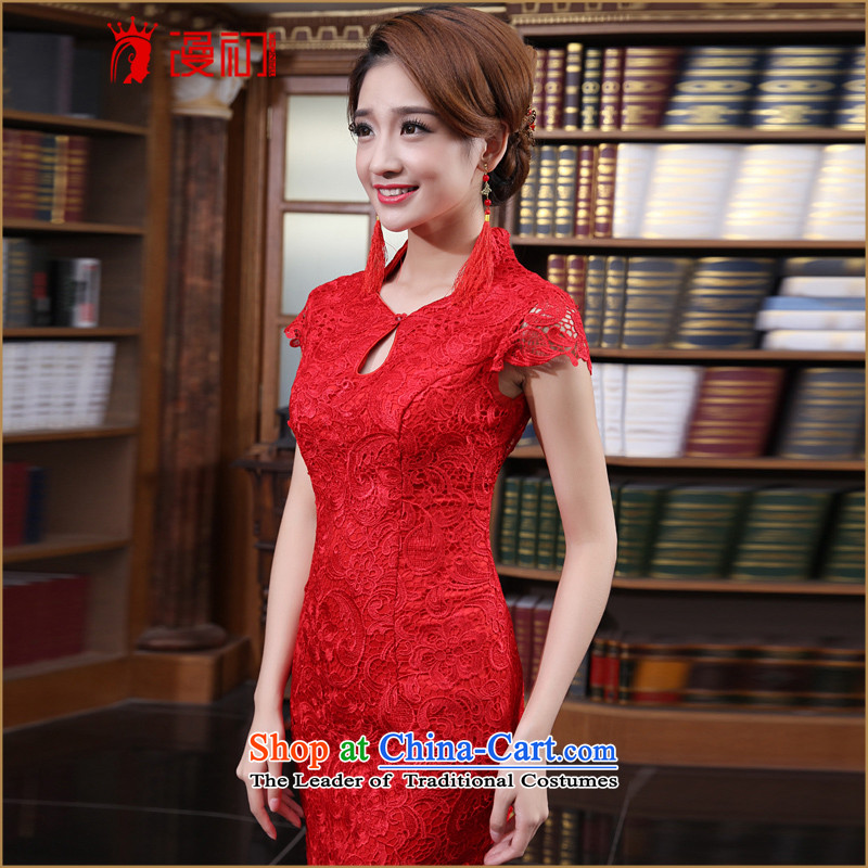 In the early 2015 new man water-soluble lace stylish wedding red bows to the marriage of qipao gown red , L, Early Man , , , shopping on the Internet