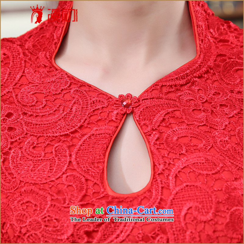 In the early 2015 new man water-soluble lace stylish wedding red bows to the marriage of qipao gown red , L, Early Man , , , shopping on the Internet
