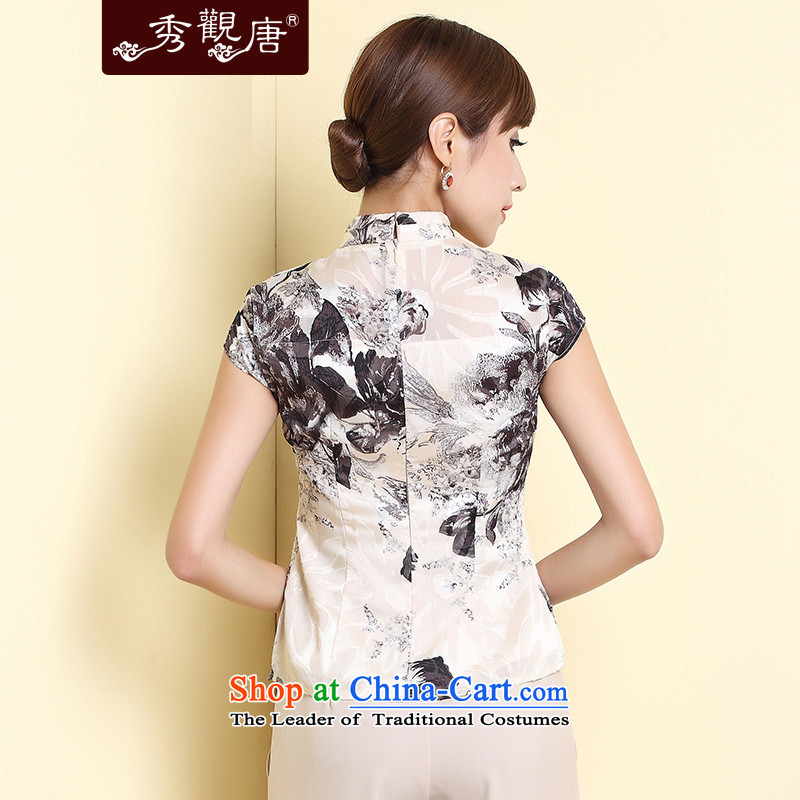 [Sau Kwun Tong] deplores the 2015 Summer of ethnic Chinese women Ms. Tang dynasty qipao T-shirt , white-soo TD4308 Kwun Tong shopping on the Internet has been pressed.