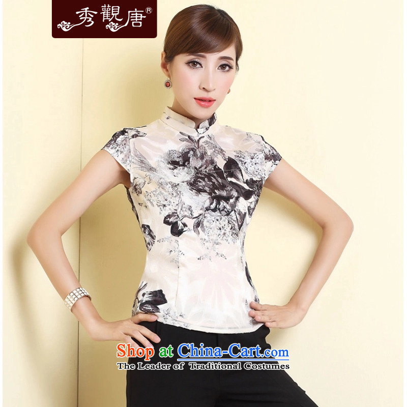[Sau Kwun Tong] deplores the 2015 Summer of ethnic Chinese women Ms. Tang dynasty qipao T-shirt , white-soo TD4308 Kwun Tong shopping on the Internet has been pressed.