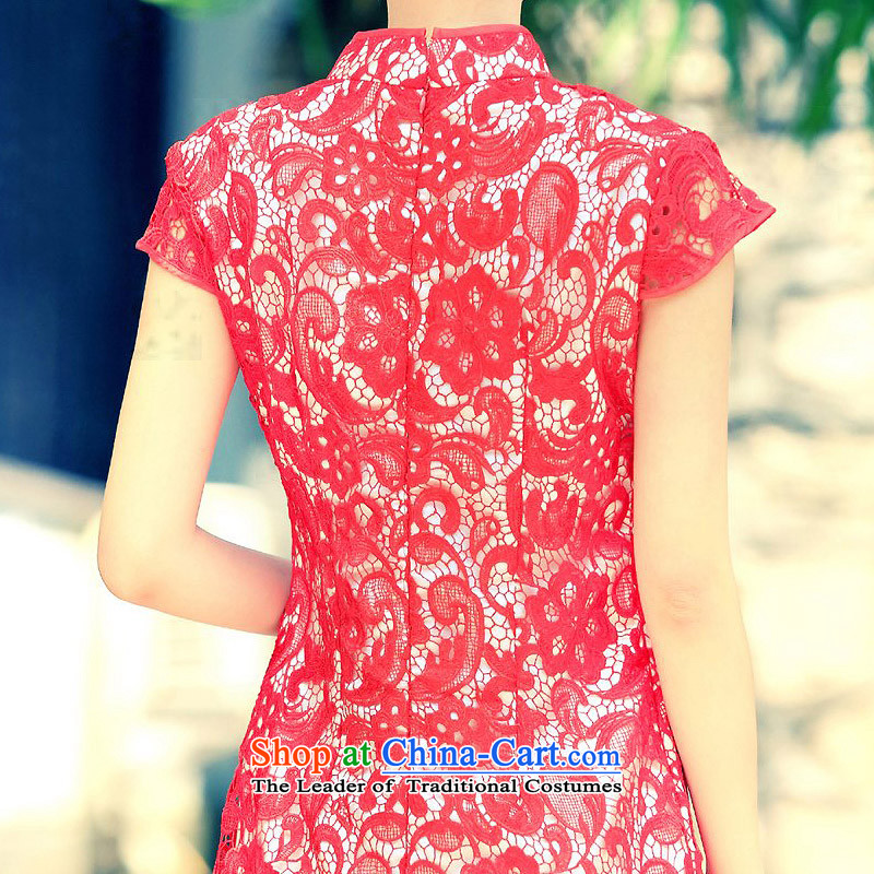 A bride wedding dresses qipao 2015 new marriage summer bows service 255 red S name of Qipao door bride shopping on the Internet has been pressed.