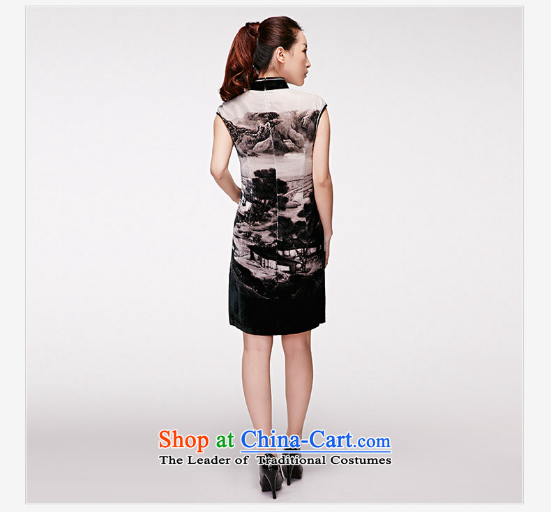 Wooden spring and summer of 2015 really new Chinese landscape painting velvet gown China wind silk cheongsam dress winter 11,579 07 Light Gray XXXL picture, prices, brand platters! The elections are supplied in the national character of distribution, so action, buy now enjoy more preferential! As soon as possible.