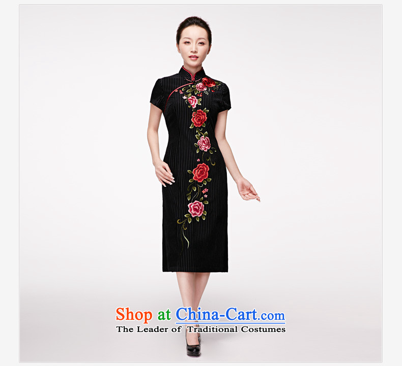Wooden spring and summer of 2015 really new embroidery, long qipao gown 32350 Original elegant 01 Black M picture, prices, brand platters! The elections are supplied in the national character of distribution, so action, buy now enjoy more preferential! As soon as possible.