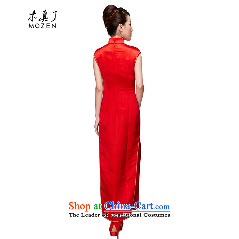 Wooden spring and summer of 2015 really new Chinese silk embroidery elegant qipao gown long package mail 22038 04 red wood really a , , , XL, online shopping