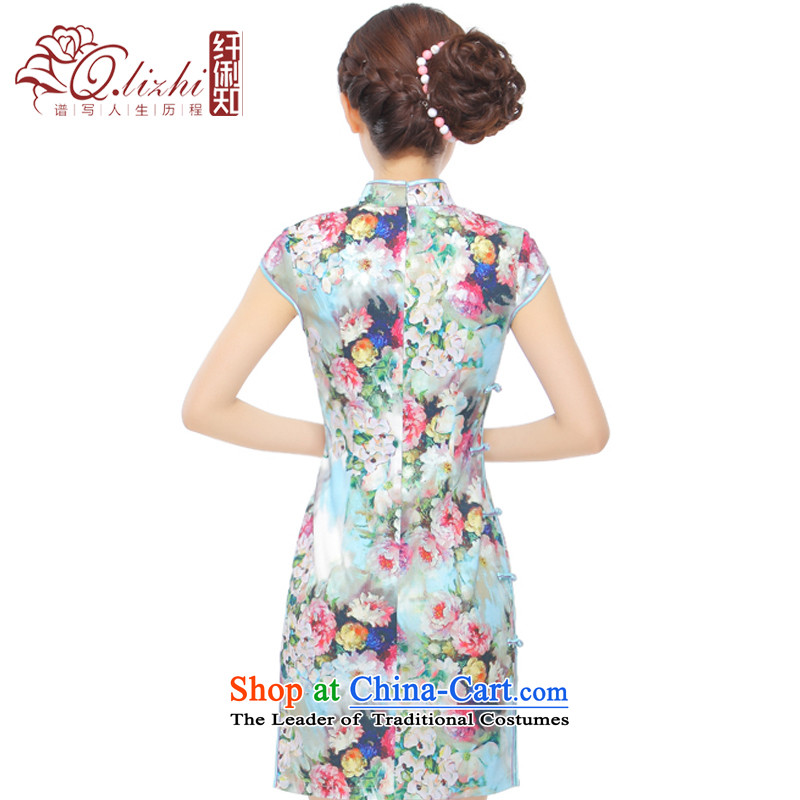 The former Yugoslavia Li know the carpet of the new summer 2015 improved low on sepia elegant qipao lady's skirt QW45B113 picture color XL, Yugoslavia (Q.LIZHI LI) , , , shopping on the Internet