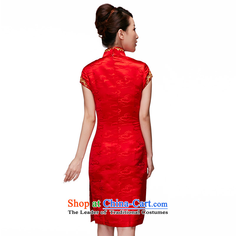 Wooden spring and summer of 2015 is really high-end wedding dress silk embroidered short, bridal dresses 11683 TS 04 red wood really a , , , XL, online shopping