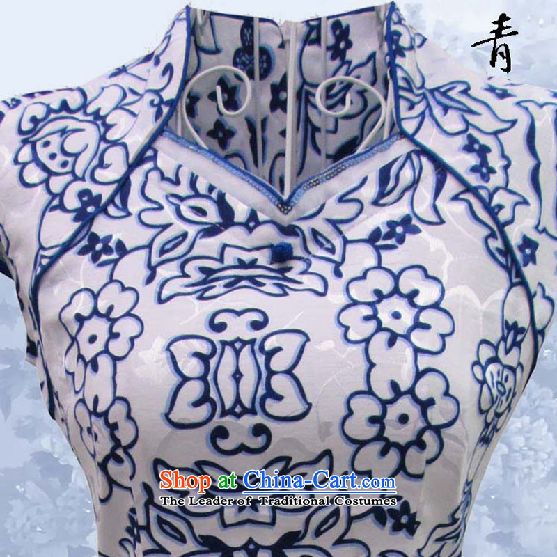 2015 Summer daily retro Tang dynasty porcelain qipao stylish elegance improved cheongsam dress qipao porcelain , L, Stephen micro-ching , , , shopping on the Internet