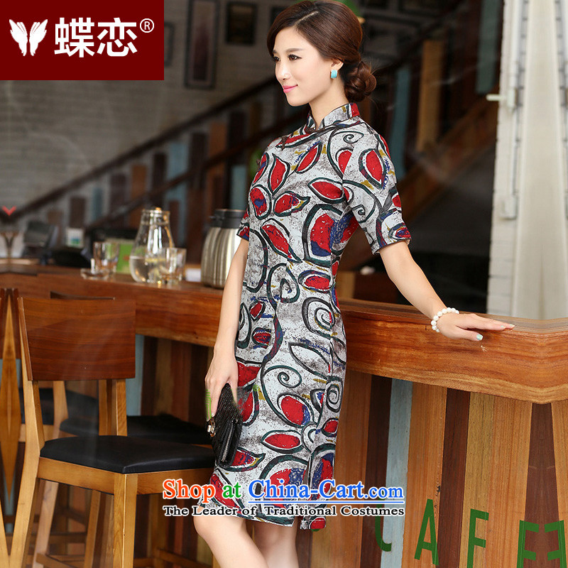 Butterfly Lovers 205 new QIPAO) Autumn skirt retro collar badges need improved disk detained cheongsam dress manually 40158 XXL, figure Butterfly Lovers , , , shopping on the Internet