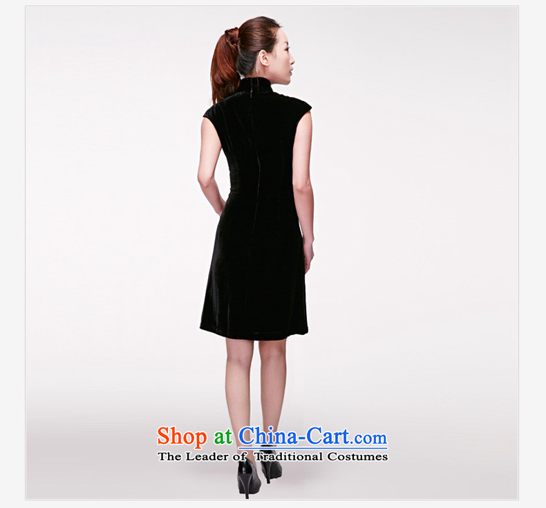 Wooden spring and summer of 2015 really new Chinese silk dress black velvet curtains of improved cheongsam dress temperament female skirt 16 purple L Photo E.Relationship, prices, brand platters! The elections are supplied in the national character of distribution, so action, buy now enjoy more preferential! As soon as possible.