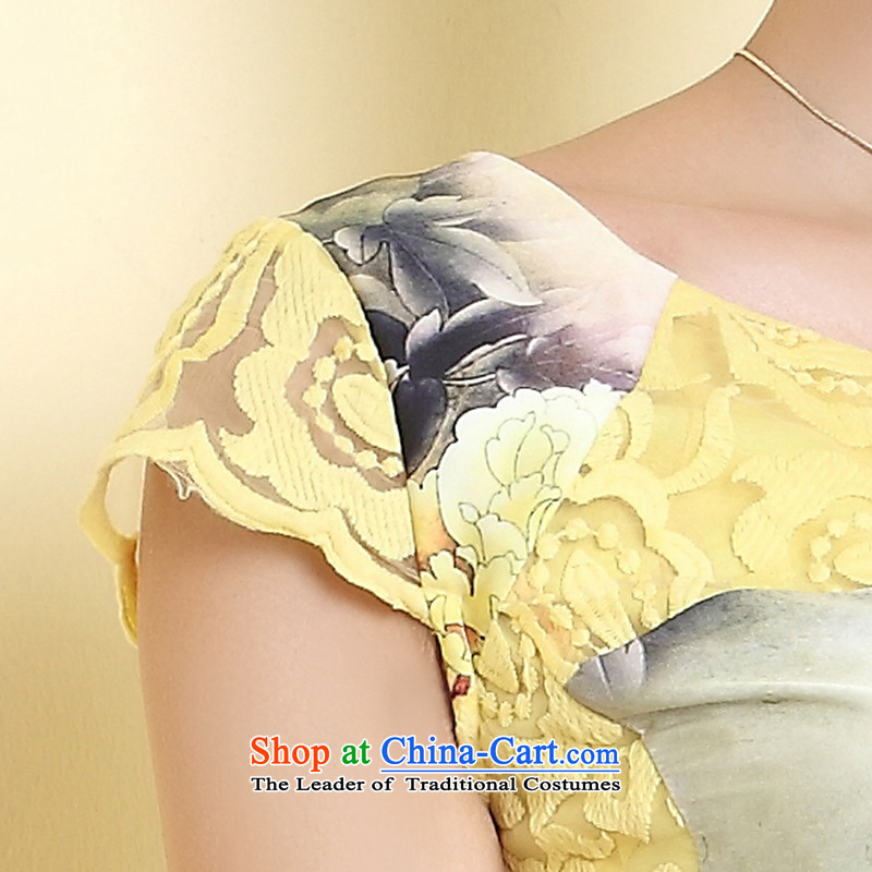 [Sau Kwun Tong] Yui-han of the 2014 Summer new retro women's dresses qipao QD4318 eugen duerrwachter yarn , Sau Kwun Tong Yellow , , , shopping on the Internet