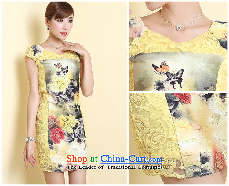 [Sau Kwun Tong] Yui-han of the 2014 Summer new retro women's dresses qipao QD4318 eugen duerrwachter yarn yellow S picture, prices, brand platters! The elections are supplied in the national character of distribution, so action, buy now enjoy more preferential! As soon as possible.