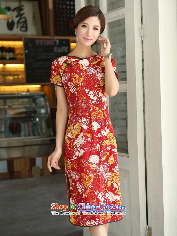 In Wisconsin, 2015 Jie spring and summer China wind improved female cotton linen round-neck collar short-sleeved manually in the linen detained long cheongsam dress QP391 female Hong Feng round-neck collar S picture, prices, brand platters! The elections are supplied in the national character of distribution, so action, buy now enjoy more preferential! As soon as possible.