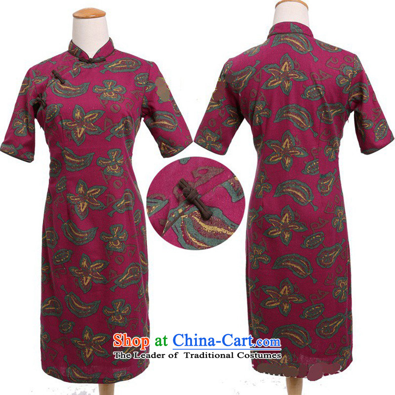 In Wisconsin, 2015 Jie spring and summer New China wind-cotton linen, leaders and knee in manual long cheongsam dress CQP357 YAO HUA JIE of the collar, Wisconsin, , , , shopping on the Internet