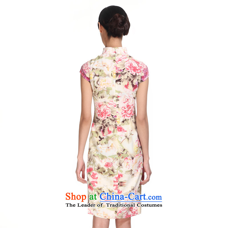 Wooden spring and summer of 2015 really new elegant qipao) Improvement of Sau San short skirt 01003 Female Chinese 13 Light Yellow XL, wooden really a , , , shopping on the Internet