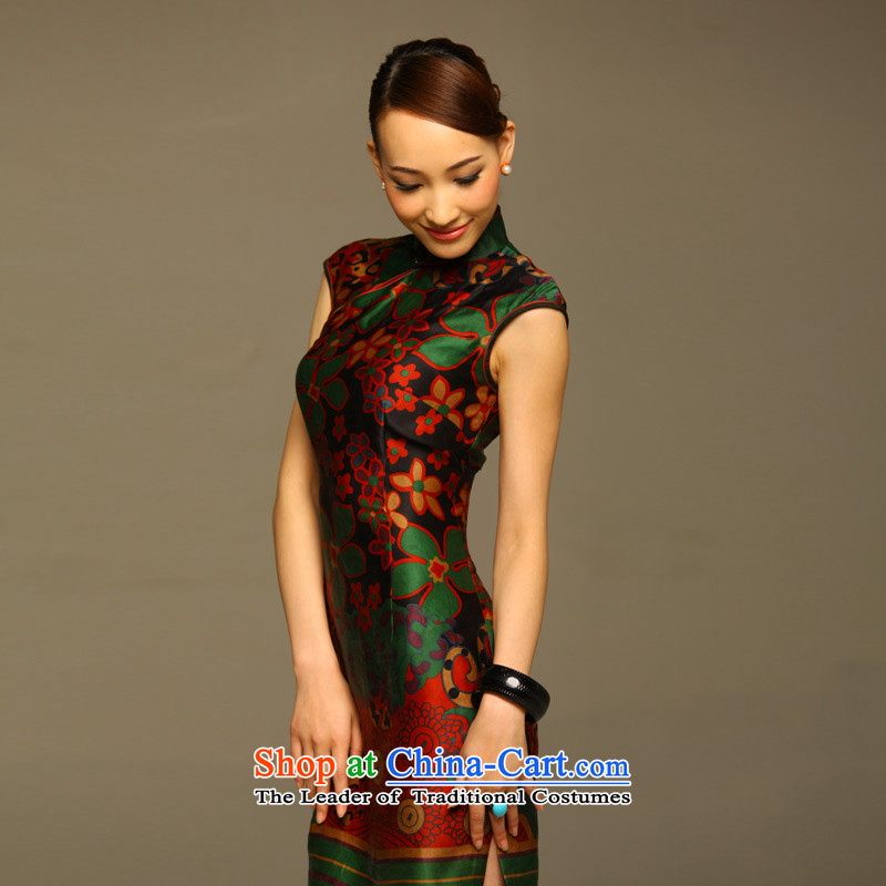 The Chinese Tang really wood with improved cheongsam dress 2015 Summer New Silk Cheongsam dress Female 11571 14 green , L, Wood , , , the true online shopping