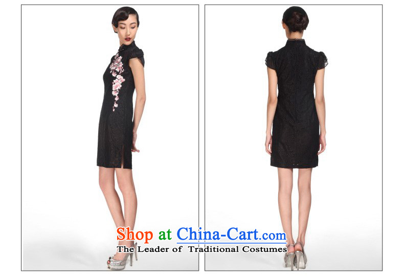 The MOZEN2015 wood really spring and summer new short-sleeved elegant embroidery dresses cheongsam dress package mail 32380 01 black L picture, prices, brand platters! The elections are supplied in the national character of distribution, so action, buy now enjoy more preferential! As soon as possible.