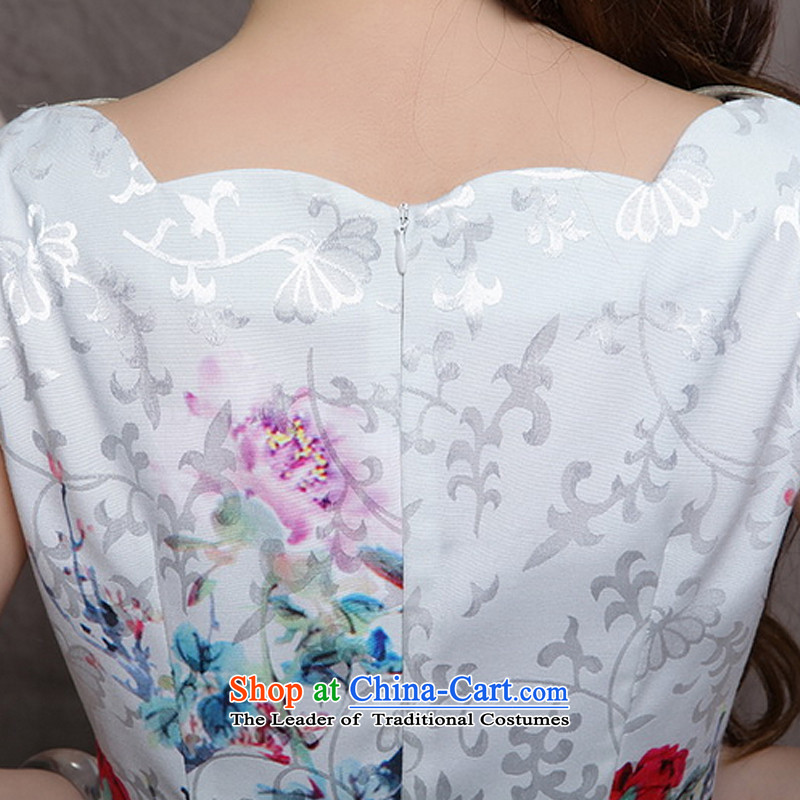 The end of the light (QM) China wind of ethnic women improved stylish commuter Sau San video thin cheongsam ZMY9904 map color light at the end of XL, , , , shopping on the Internet