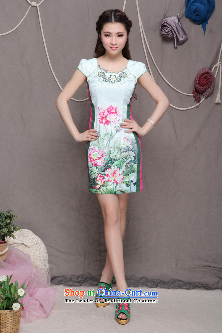 The end of the light (QM) China wind stylish ethnic improved cheongsam dress temperament dresses ZMY9909 map color L picture, prices, brand platters! The elections are supplied in the national character of distribution, so action, buy now enjoy more preferential! As soon as possible.