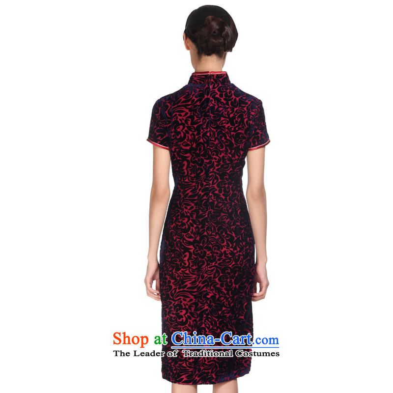 A qipao wood really spring 2015 new really improved qipao gown of Sau San velvet skirt with Mr Ronald 11543 16 mother Deep Violet , L, wooden really a , , , shopping on the Internet