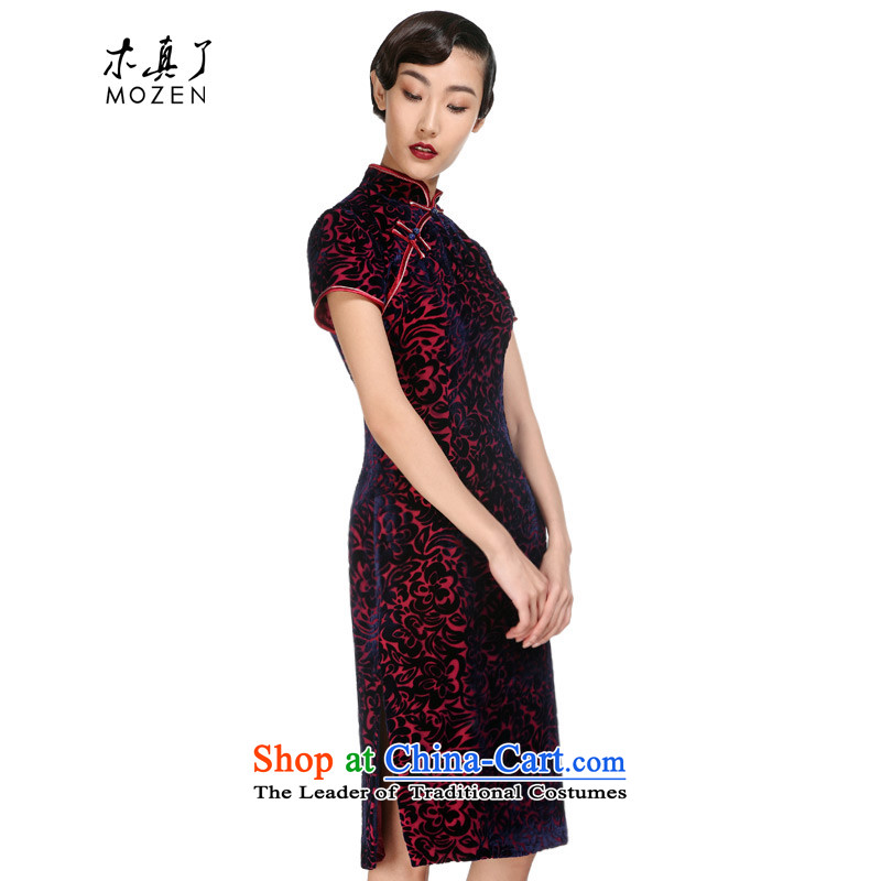 A qipao wood really spring 2015 new really improved qipao gown of Sau San velvet skirt with Mr Ronald 11543 16 mother Deep Violet , L, wooden really a , , , shopping on the Internet