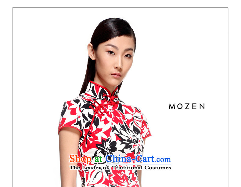 Wood, an improved cheongsam dress really 2015 Summer New elegant floral cotton cheongsam dress female 00980 05 light red L picture, prices, brand platters! The elections are supplied in the national character of distribution, so action, buy now enjoy more preferential! As soon as possible.