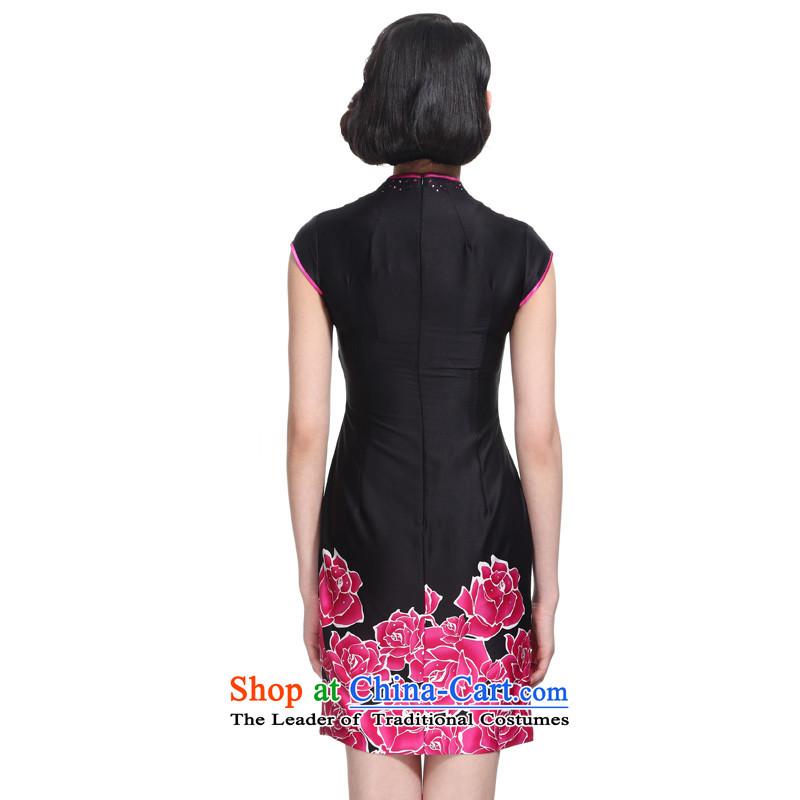 The 2015 summer wood really new products, short cheongsam dress stamp female package mail 21,995 01 black wood really a , , , XXL, shopping on the Internet