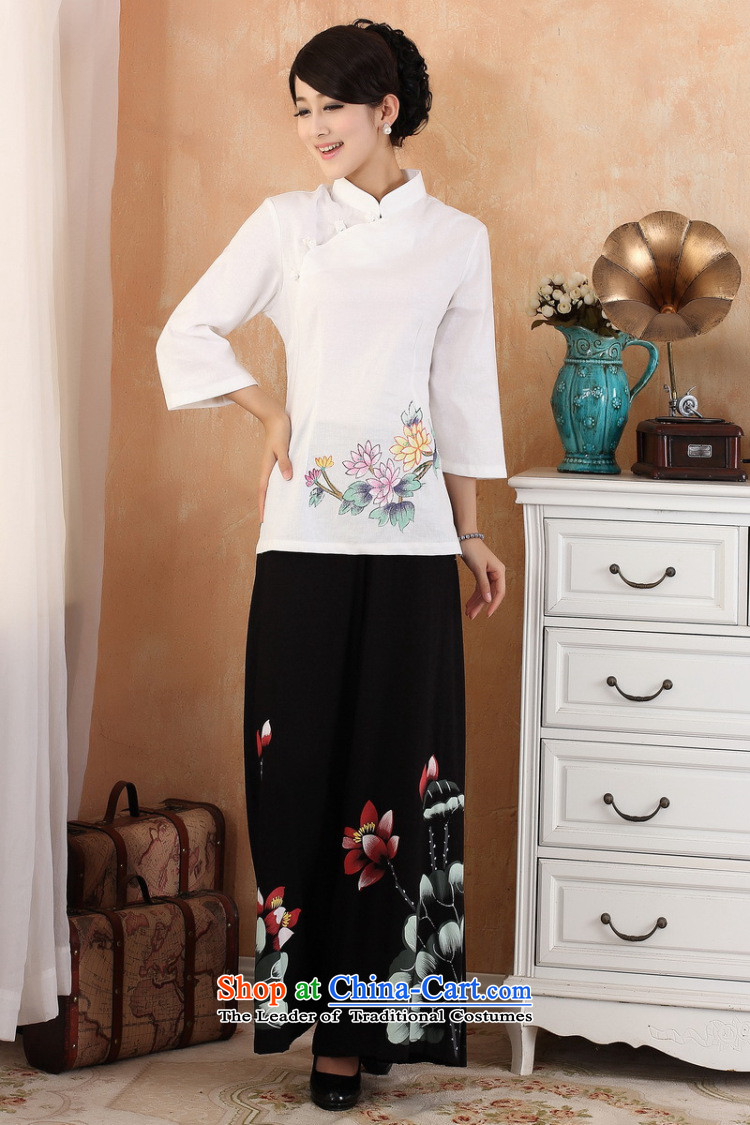 Ms. Li Jing Tong Women's clothes summer shirt collar cotton linen hand-painted Chinese Han-women in Tang Dynasty improved cuff 2380 - 1 Blue PUERTORRICANS recommendations 85-100 catty) Picture, prices, brand platters! The elections are supplied in the national character of distribution, so action, buy now enjoy more preferential! As soon as possible.