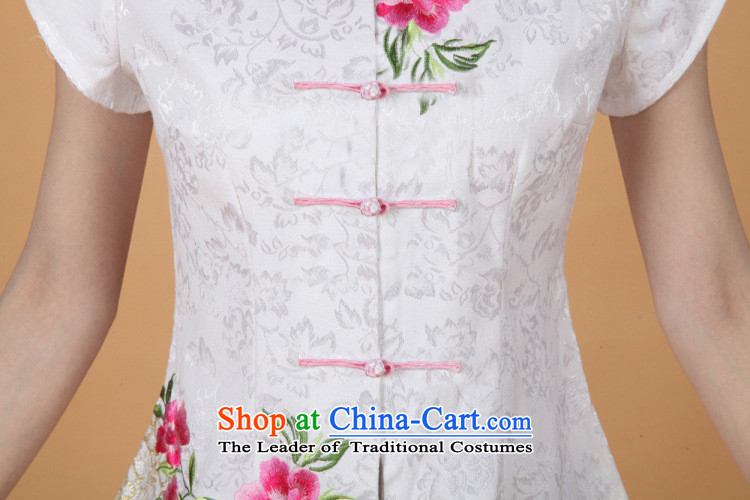Ms. Li Jing Tong Women's clothes summer shirt collar embroidered Chinese Han-Tang dynasty improved women's short-sleeved 2338 - 1 White M recommendations 85-100 catties) Picture, prices, brand platters! The elections are supplied in the national character of distribution, so action, buy now enjoy more preferential! As soon as possible.