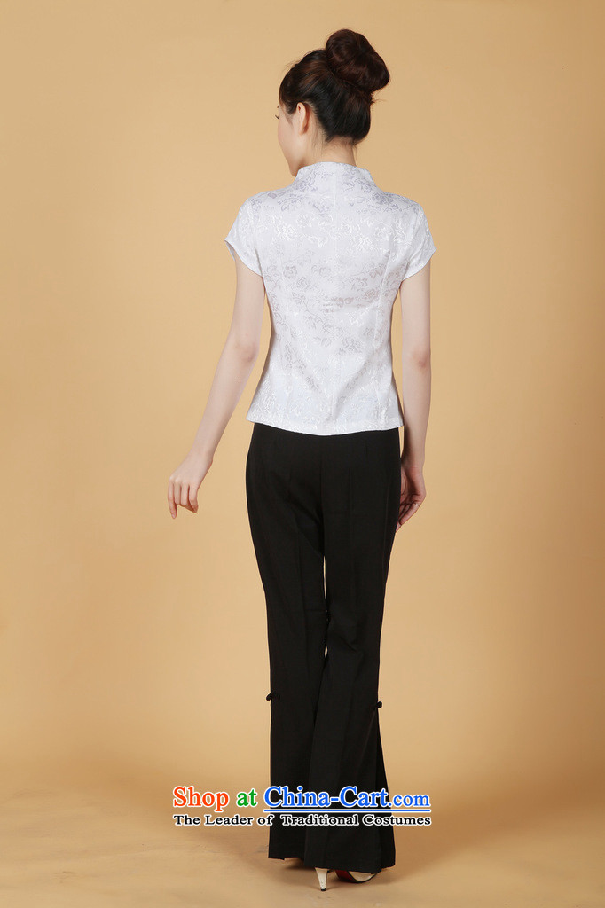 Ms. Li Jing Tong Women's clothes summer shirt collar embroidered Chinese Han-Tang dynasty improved women's short-sleeved 2338 - 1 White M recommendations 85-100 catties) Picture, prices, brand platters! The elections are supplied in the national character of distribution, so action, buy now enjoy more preferential! As soon as possible.