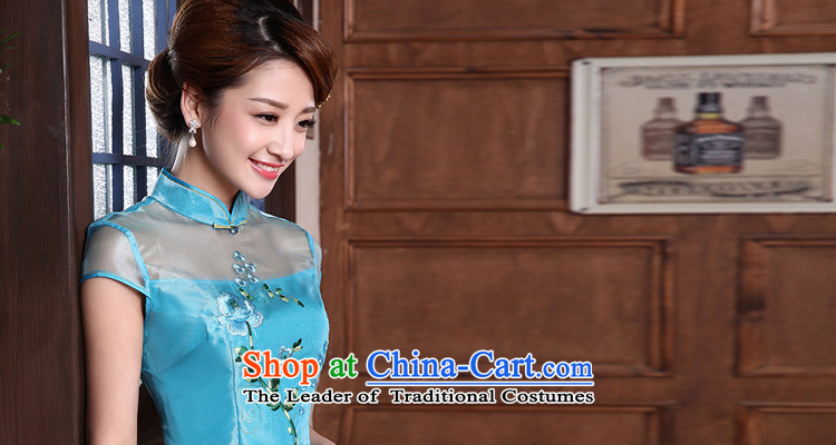 Morning new qipao Land summer short of improvement and Stylish retro CHINESE CHEONGSAM short-sleeved T-shirt Euro 3068 two-color yarn root yellow XXXL picture, prices, brand platters! The elections are supplied in the national character of distribution, so action, buy now enjoy more preferential! As soon as possible.
