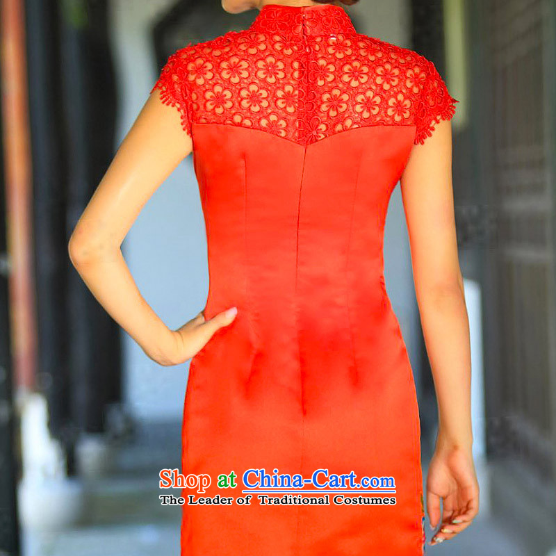 2015 new cheongsam lace qipao short of phoenix package shoulder qipao Stylish retro qipao 109 M, a bride shopping on the Internet has been pressed.
