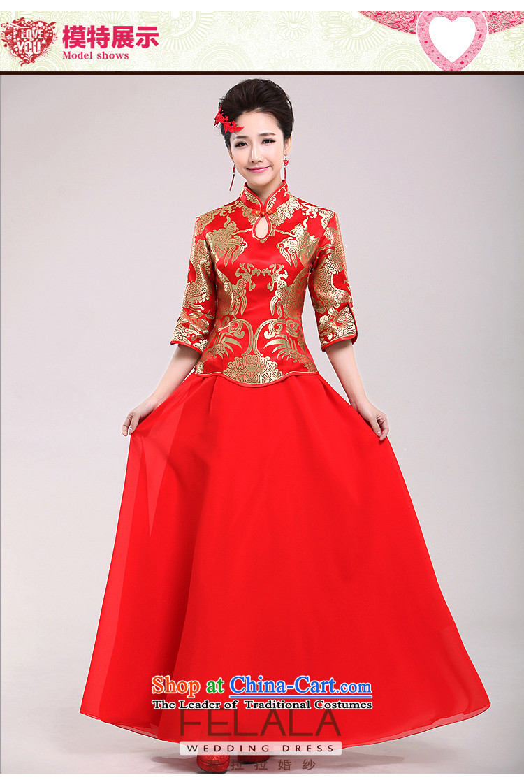 Ferrara winter red bride bows dress Chinese dragon and improved use of Qipao long evening dress L images of the breast, prices, brand platters! The elections are supplied in the national character of distribution, so action, buy now enjoy more preferential! As soon as possible.