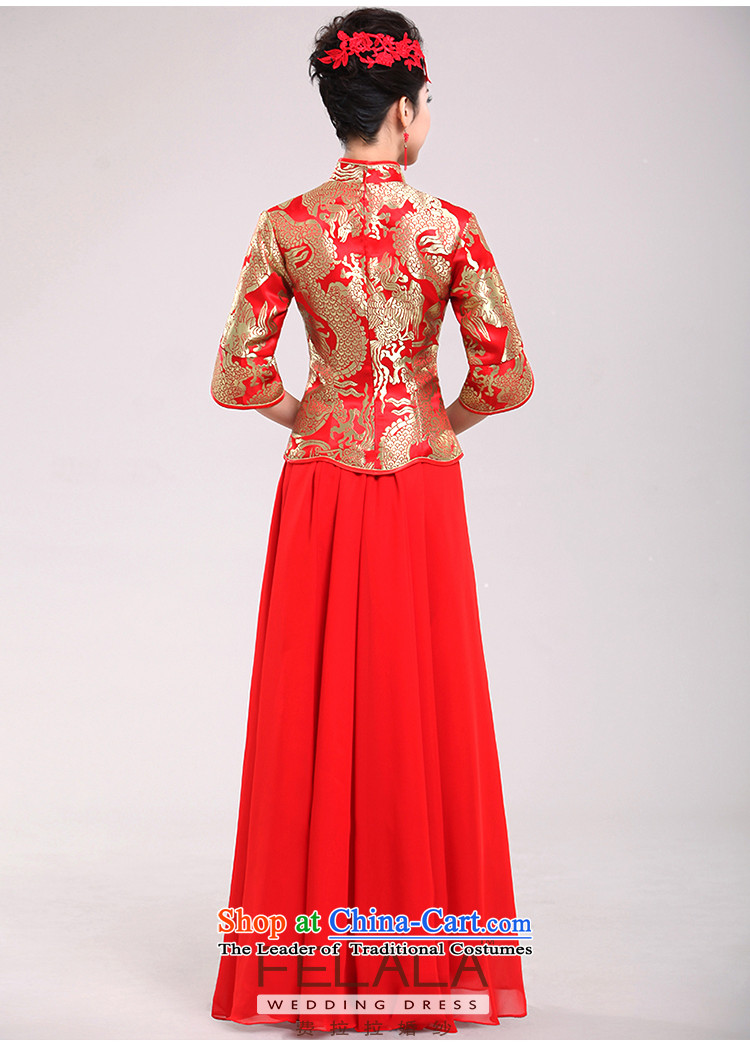 Ferrara winter red bride bows dress Chinese dragon and improved use of Qipao long evening dress L images of the breast, prices, brand platters! The elections are supplied in the national character of distribution, so action, buy now enjoy more preferential! As soon as possible.