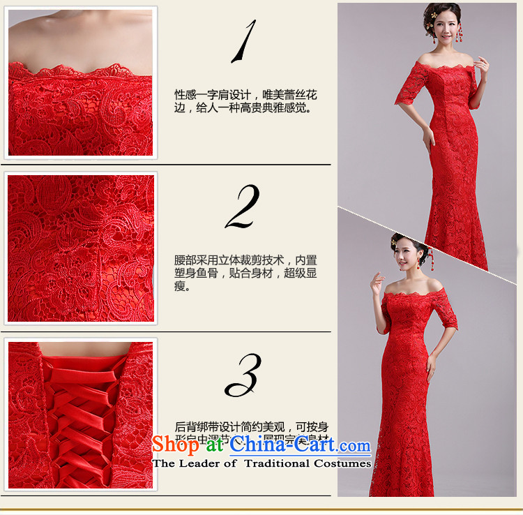 The word of Ferrara shoulder water-soluble lace bows services red dress in bride long-sleeved straps to align spring M picture, prices, brand platters! The elections are supplied in the national character of distribution, so action, buy now enjoy more preferential! As soon as possible.