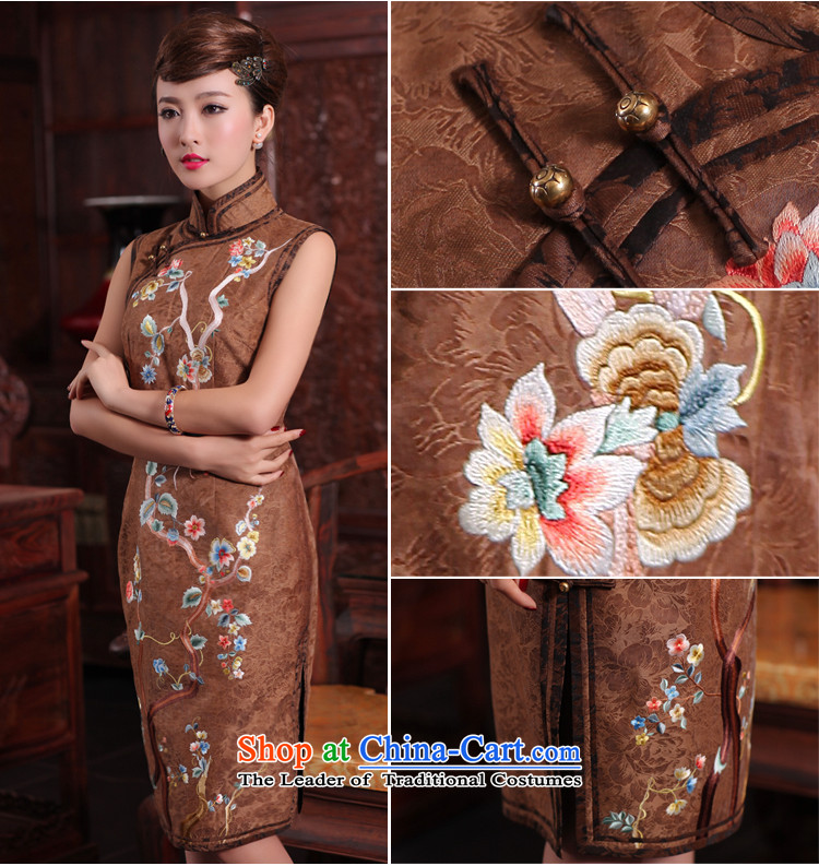 Love of birds equine spring 2015 Travel New traditional suzhou embroidery silk yarn retro qipao cloud of incense brown S picture, prices, brand platters! The elections are supplied in the national character of distribution, so action, buy now enjoy more preferential! As soon as possible.