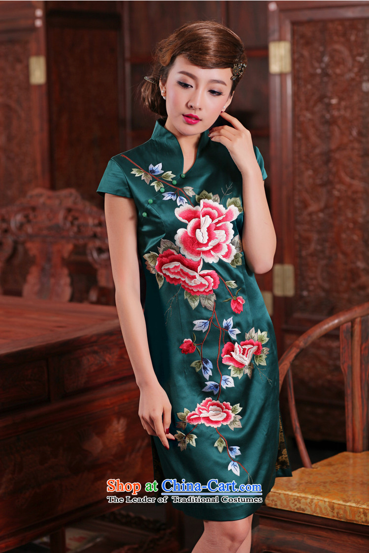 Love of birds, deplored the edge of Lai Spring 2015 new traditional hand embroidery heavyweight Silk Cheongsam QD461 GREEN M picture, prices, brand platters! The elections are supplied in the national character of distribution, so action, buy now enjoy more preferential! As soon as possible.
