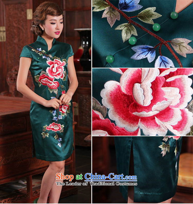 Love of birds, deplored the edge of Lai Spring 2015 new traditional hand embroidery heavyweight Silk Cheongsam QD461 GREEN M picture, prices, brand platters! The elections are supplied in the national character of distribution, so action, buy now enjoy more preferential! As soon as possible.