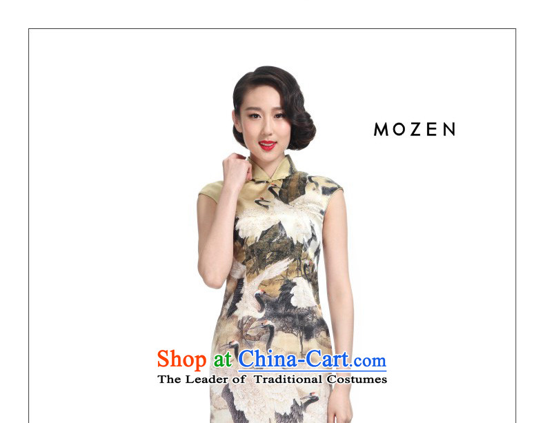Wooden spring of 2015 really new Silk Cheongsam dress original China wind poster short skirt 11435, 12 Yellow Crane XL Photo, prices, brand platters! The elections are supplied in the national character of distribution, so action, buy now enjoy more preferential! As soon as possible.