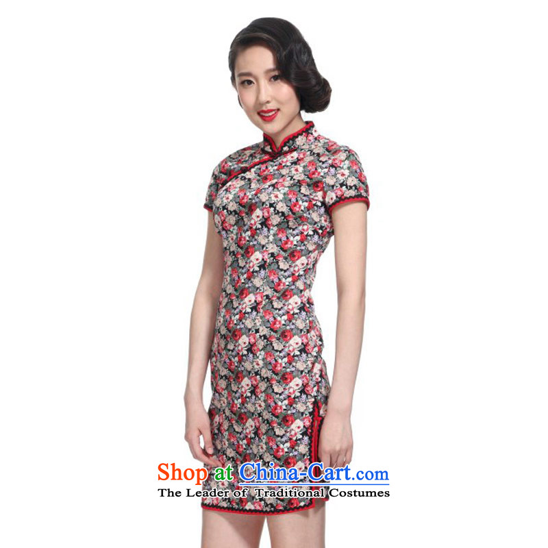 The new 2015 really wood of Chinese saika improved qipao cotton half sleeve winter dresses 11573 TW-3D Precision Tweezer For 01 black wood really have scallions XXL, shopping on the Internet has been pressed.